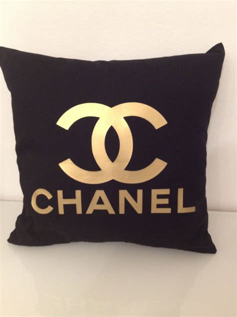 black and gold chanel pillow|Chanel pillows.